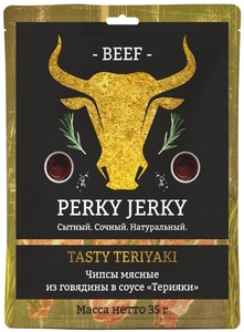 Чипсы "PERKY JERKY" мясные из говядина с соусом "Терияки"