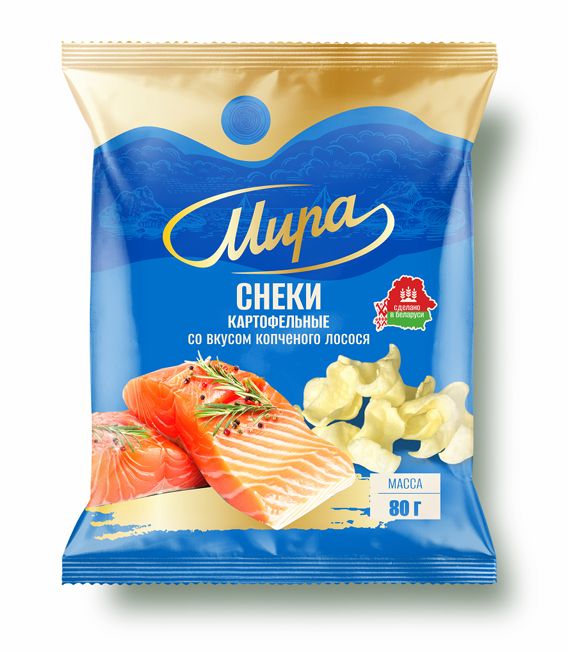 Снеки "МИРА" со вкусом копченого лосося 80 гр.