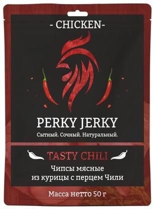 Чипсы "PERKY JERKY" мясные из курицы с перцем чили