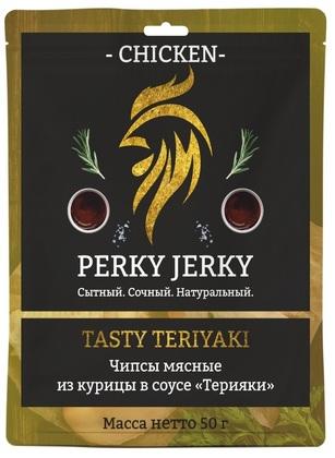 Чипсы "PERKY JERKY" мясные из курицы с соусом "Терияки"